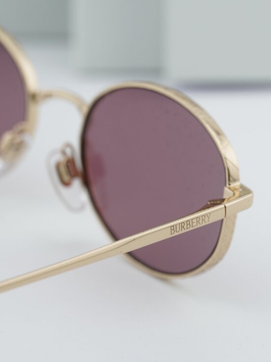 Burberry BE3169 11091A Oval Sunglasses - Gold/Violet main image 10